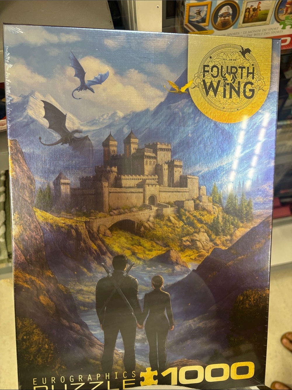 Fourth Wing Castle Scene 1000-Piece Puzzle Wall Art - Blue Violet and Xaden
